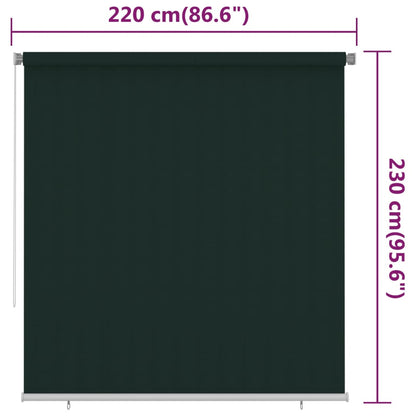 Outdoor Roller Blind 220x230 cm Dark Green HDPE