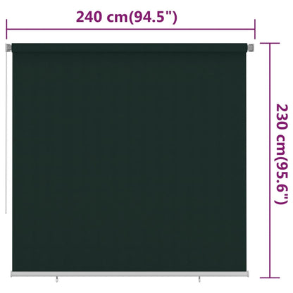 Outdoor Roller Blind 240x230 cm Dark Green HDPE