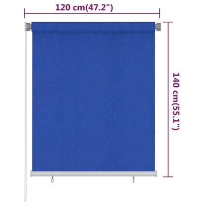 Outdoor Roller Blind 120x140 cm Blue HDPE