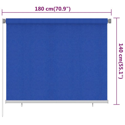 Outdoor Roller Blind 180x140 cm Blue HDPE