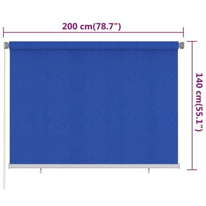 Outdoor Roller Blind 200x140 cm Blue HDPE