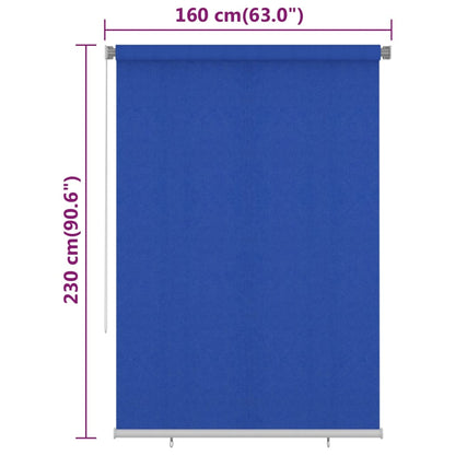 Outdoor Roller Blind 160x230 cm Blue HDPE