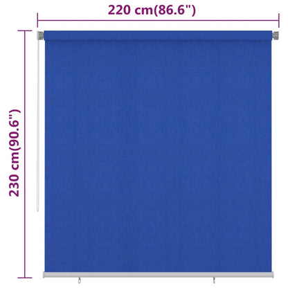 Outdoor Roller Blind 220x230 cm Blue HDPE