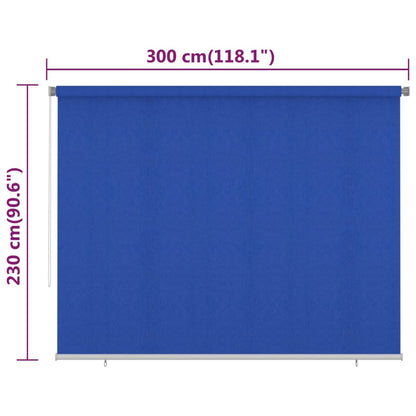 Outdoor Roller Blind 300x230 cm Blue HDPE