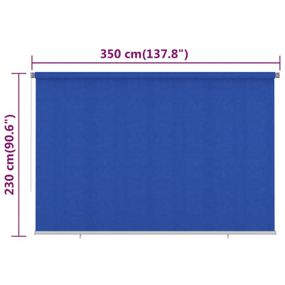 Outdoor Roller Blind 350x230 cm Blue HDPE