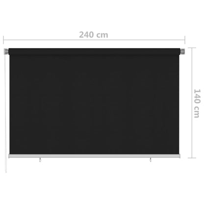 Outdoor Roller Blind 240x140 cm Black