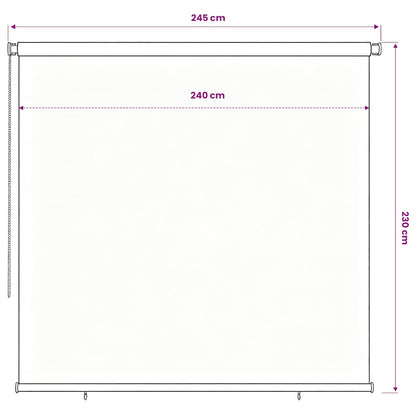 Outdoor Roller Blind 185(W)x230(H) cm Black