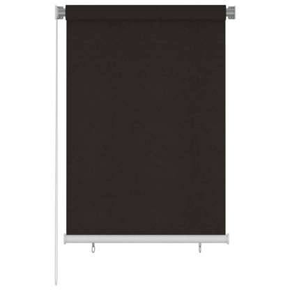 Outdoor Roller Blind 100x140 cm Brown HDPE