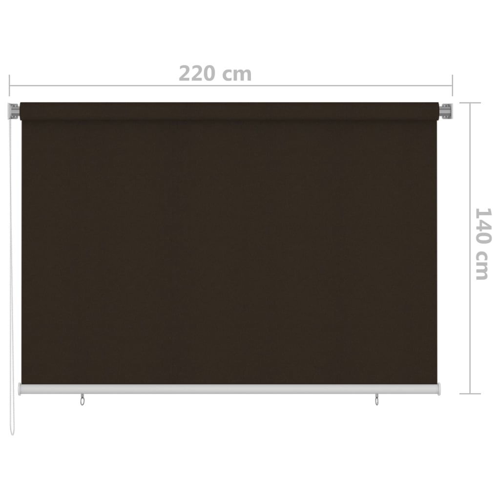 Outdoor Roller Blind 225(W)x140(H) cm Brown