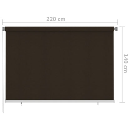 Outdoor Roller Blind 225(W)x140(H) cm Brown