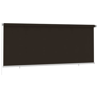 Outdoor Roller Blind 350x140 cm Brown HDPE