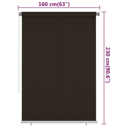 Outdoor Roller Blind 160x230 cm Brown HDPE