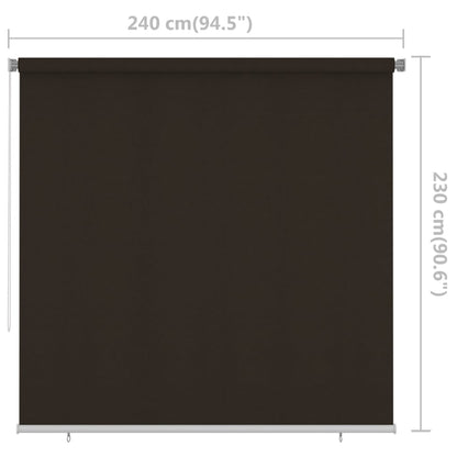 Outdoor Roller Blind 240x230 cm Brown