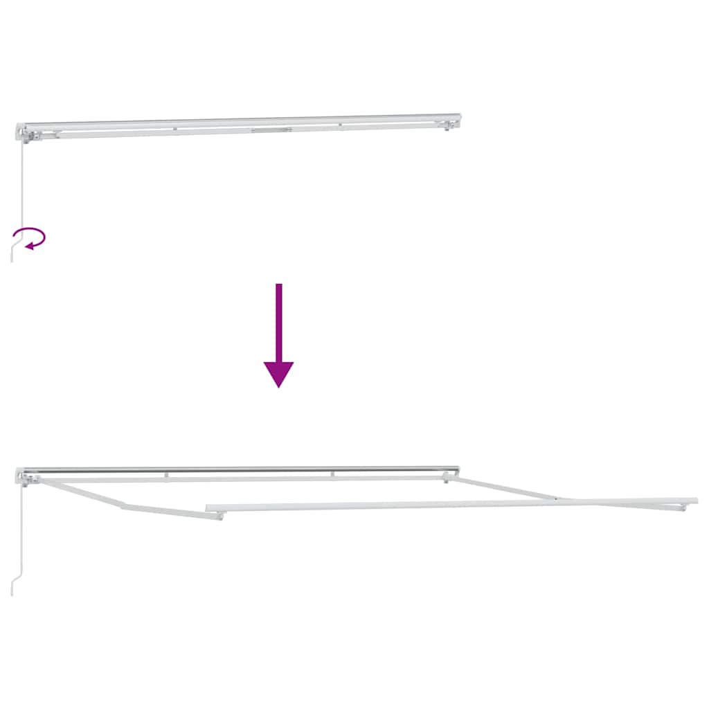 Awning Frame Manual White 450 x 350 cm Aluminium