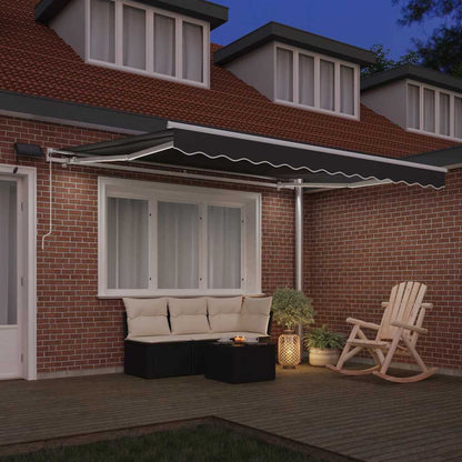 Awning Frame with LED Strip Lights White 350 x 250 cm Aluminium