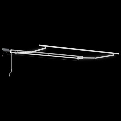 Awning Frame with LED Strip Lights White 350 x 250 cm Aluminium