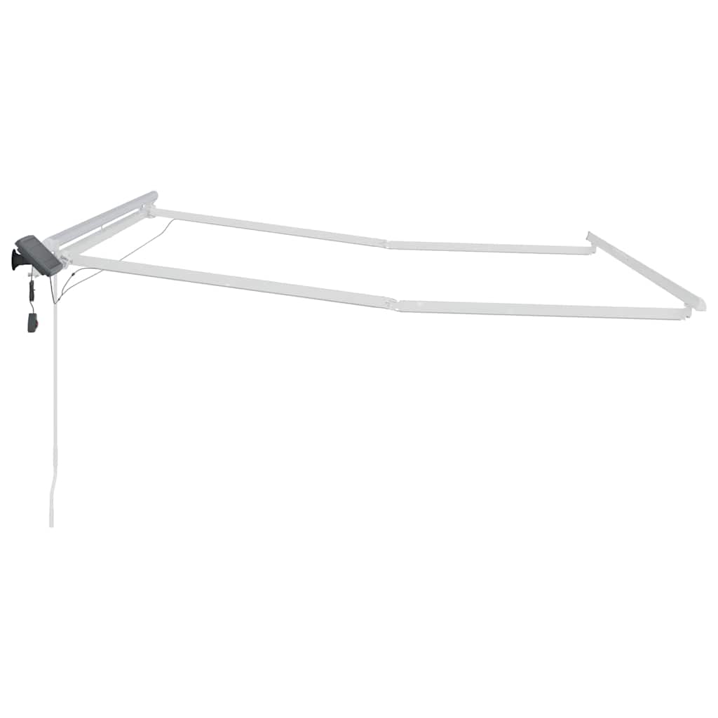 Awning Frame with LED Strip Lights White 350 x 250 cm Aluminium