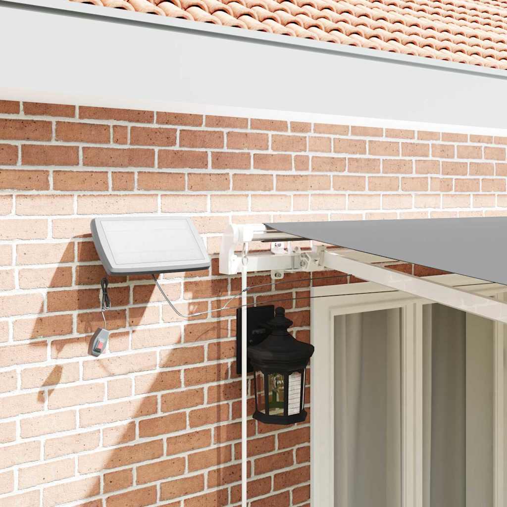 Awning Frame with LED Strip Lights White 400 x 300 cm Aluminium