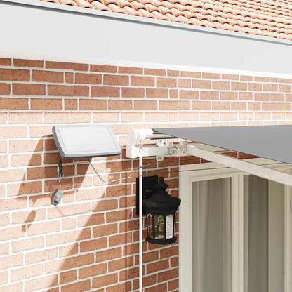 Awning Frame with LED Strip Lights White 400 x 300 cm Aluminium