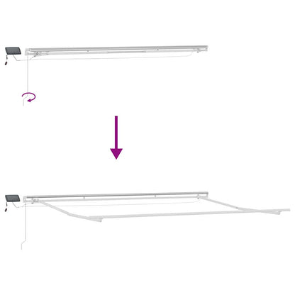 Awning Frame with LED Strip Lights White 400 x 300 cm Aluminium