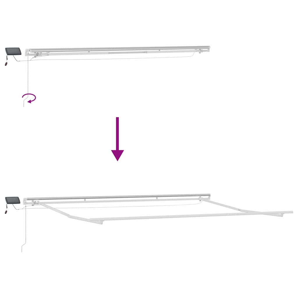 Awning Frame with LED Strip Lights White 450 x 300 cm Aluminium