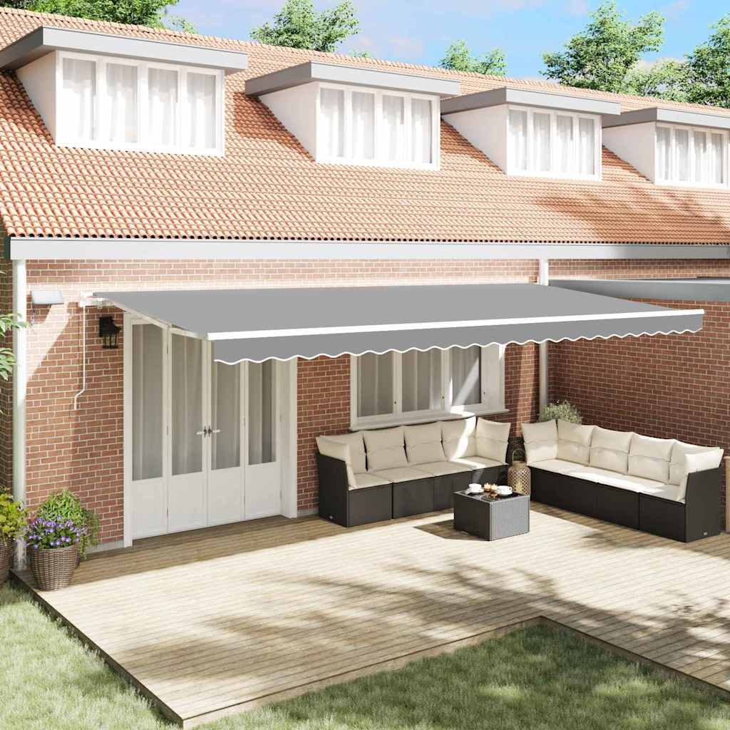 Awning Frame with LED Strip Lights White 600 x 300 cm Aluminium