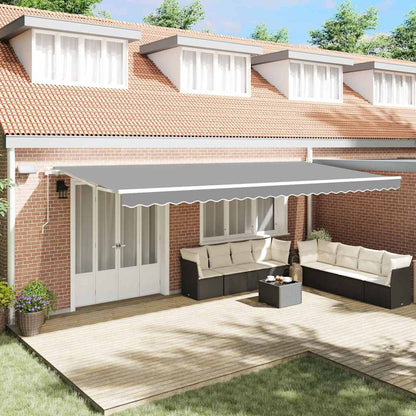 Awning Frame with LED Strip Lights White 600 x 300 cm Aluminium