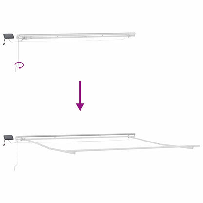 Awning Frame with LED Strip Lights White 400 x 350 cm Aluminium