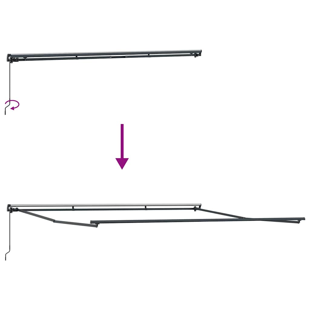 Awning Frame Manual Anthracite 500 x 350 cm Aluminium