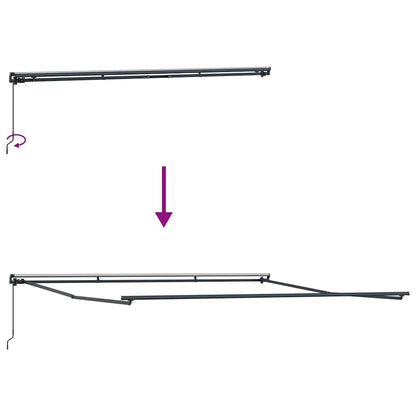 Awning Frame Manual Anthracite 500 x 350 cm Aluminium