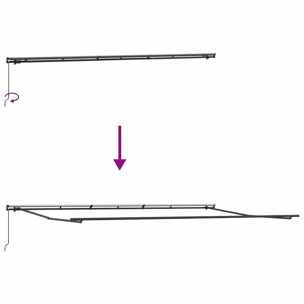 Awning Frame Manual Anthracite 600 x 350 cm Aluminium