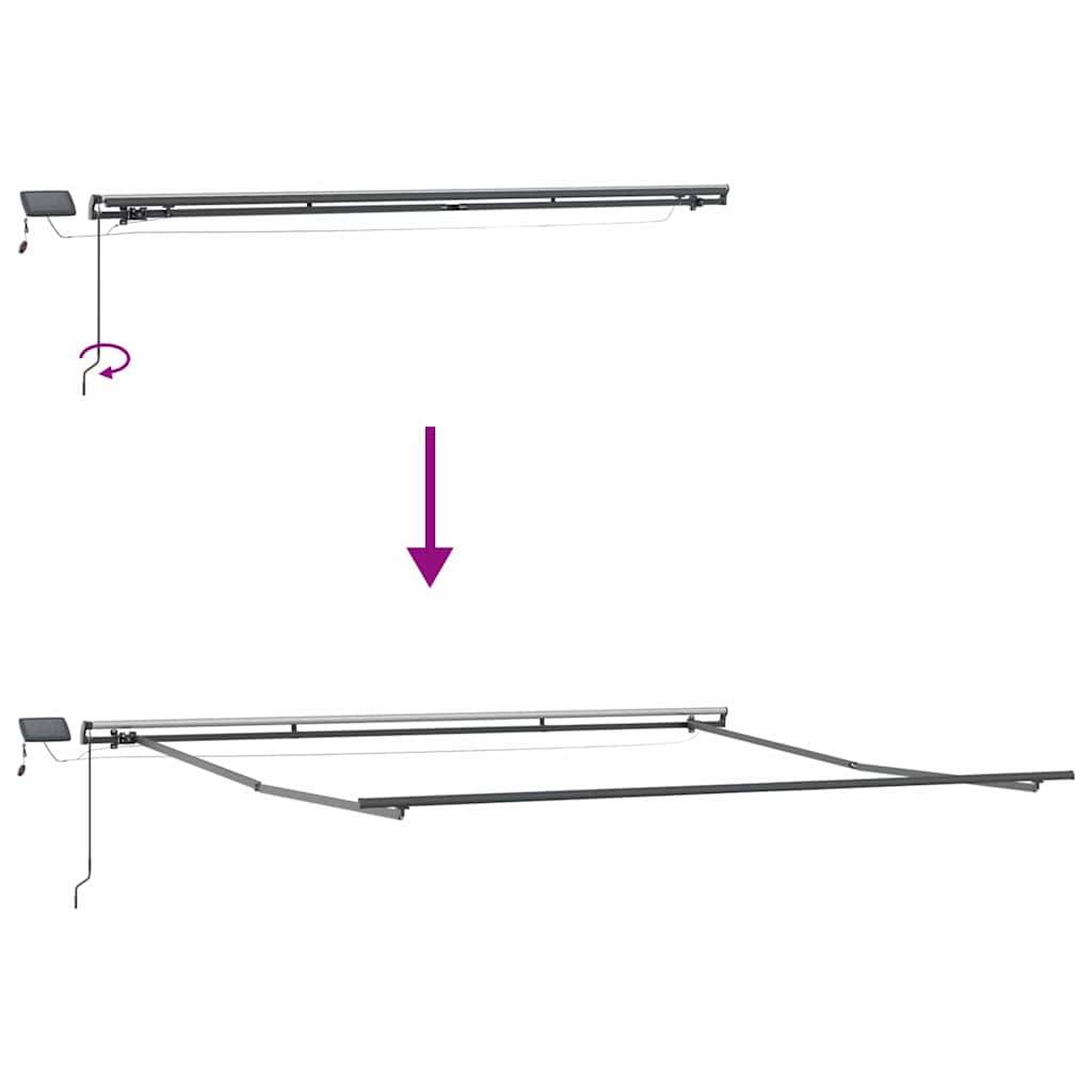Awning Frame Manual Anthracite 450 x 350 cm Aluminium