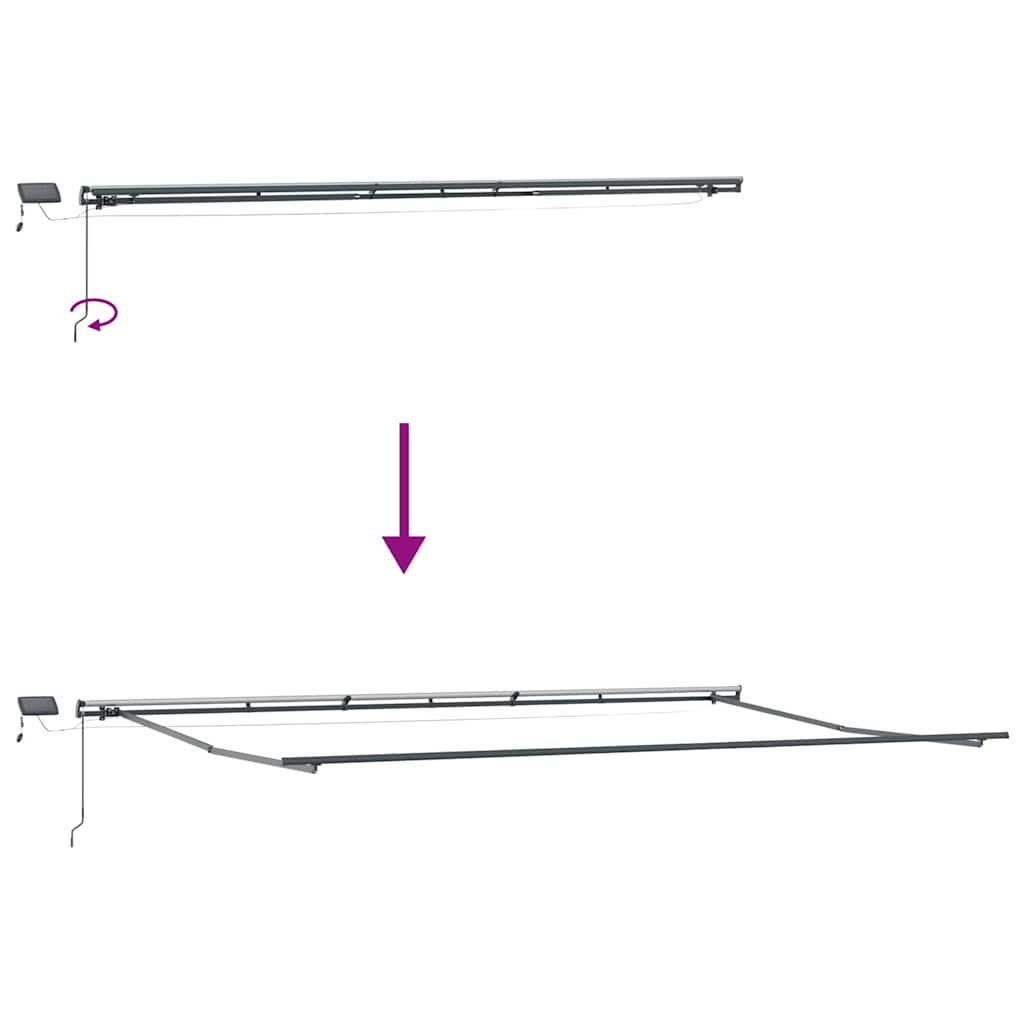 Awning Frame Manual Anthracite 600 x 350 cm Aluminium