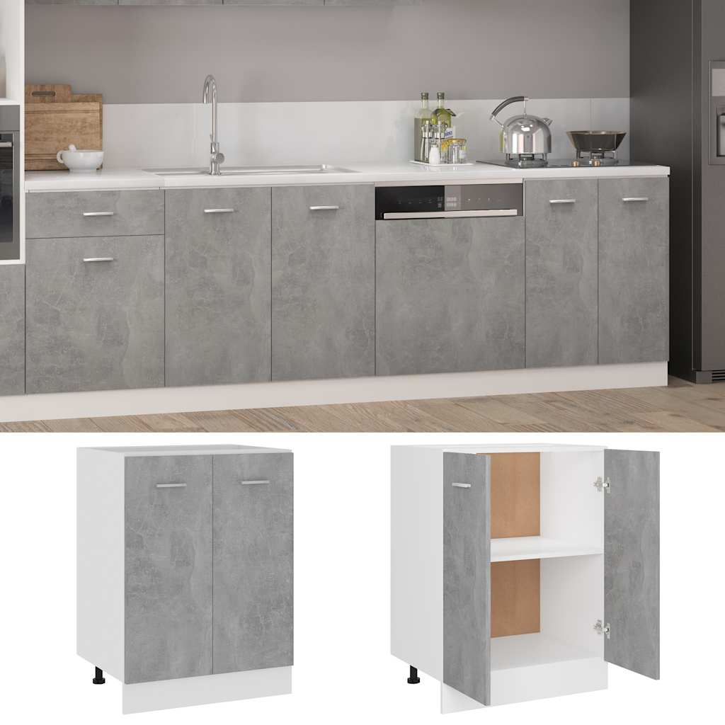 Bottom Cabinet Lyon Concrete Grey 60x46x81.5 cm Engineered Wood