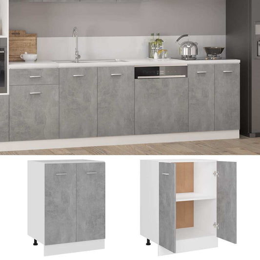 801192 vidaXL Bottom Cabinet "Lyon" Concrete Grey 60x46x81,5 cm Engineered Wood