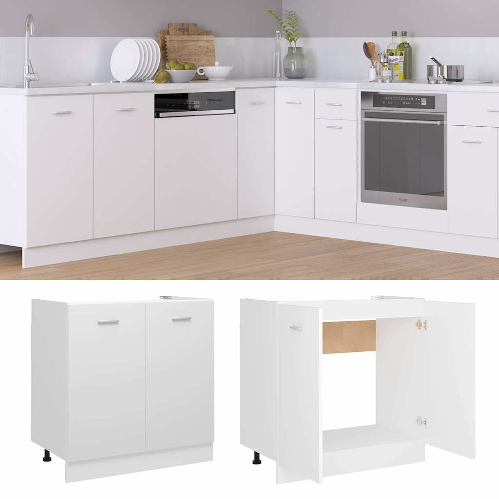 801196 vidaXL Sink Bottom Cabinet "Lyon" White 80x46x81,5 cm Engineered Wood