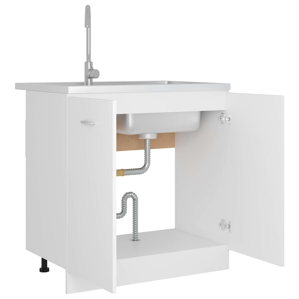 801196 vidaXL Sink Bottom Cabinet "Lyon" White 80x46x81,5 cm Engineered Wood