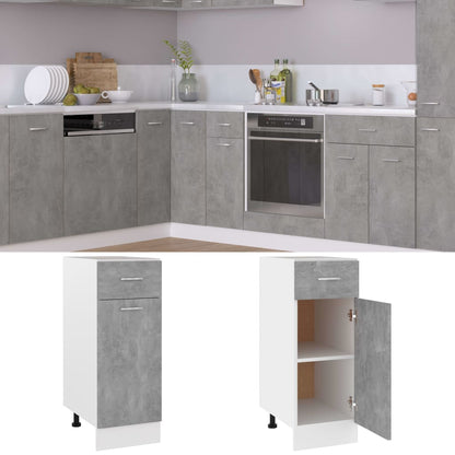 Drawer Bottom Cabinet Lyon Concrete Grey 30x46x81.5 cm Engineered Wood