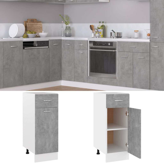 Drawer Bottom Cabinet "Lyon" Concrete Grey 30x46x81.5 cm