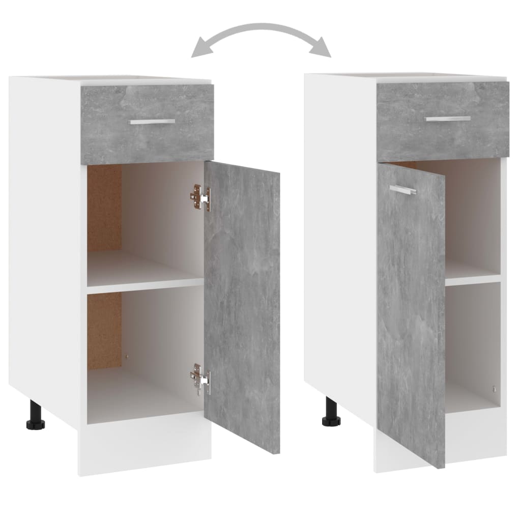 Drawer Bottom Cabinet Lyon Concrete Grey 30x46x81.5 cm Engineered Wood