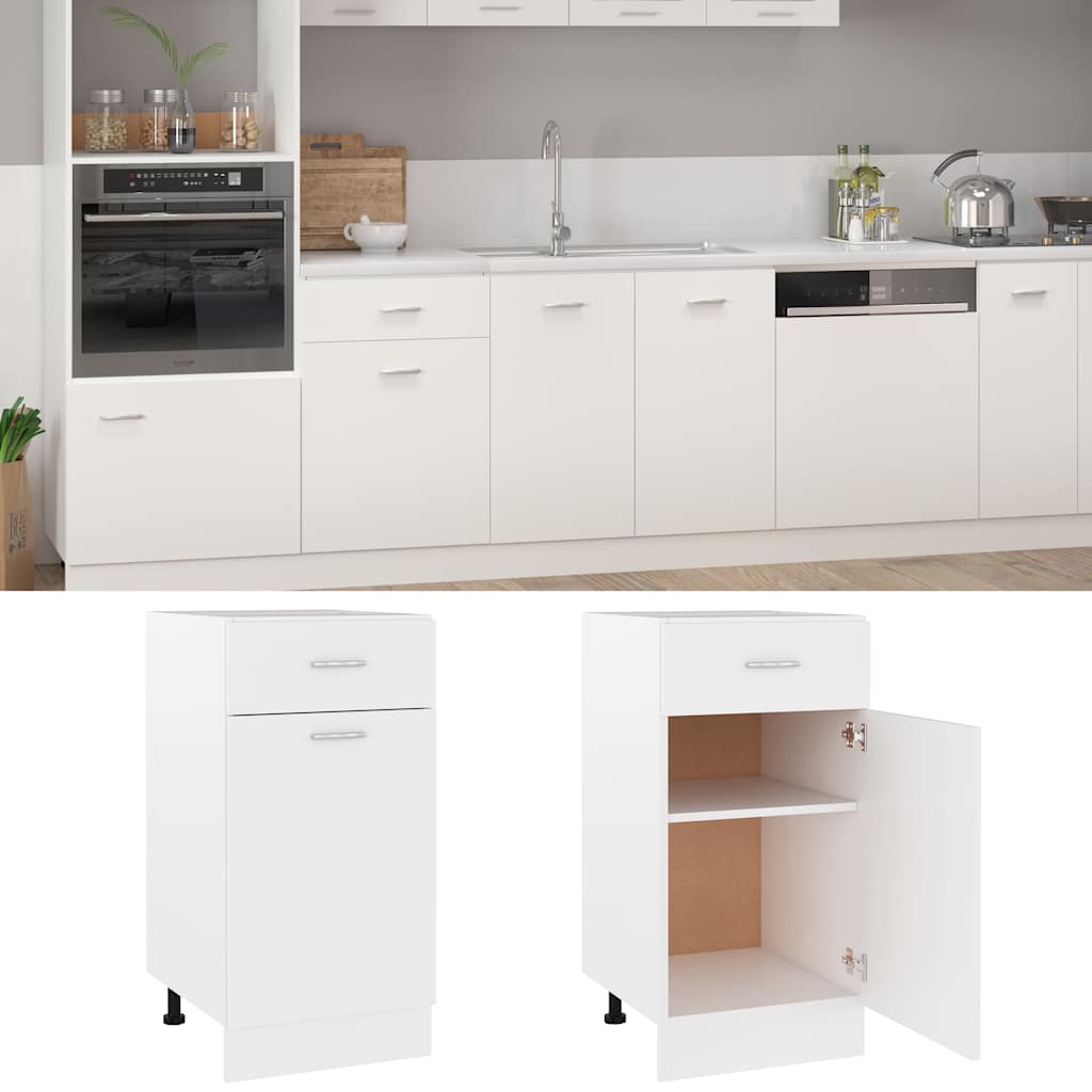 Drawer Bottom Cabinet Lyon White 40x46x81.5 cm Engineered Wood