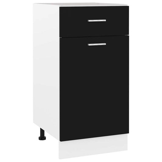 801213 vidaXL Drawer Bottom Cabinet "Lyon" Black 40x46x81,5 cm Engineered Wood