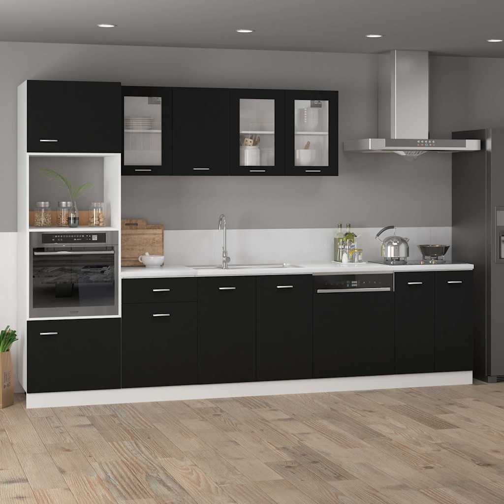 801213 vidaXL Drawer Bottom Cabinet "Lyon" Black 40x46x81,5 cm Engineered Wood
