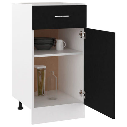 Drawer Bottom Cabinet | Black | Engineered Wood | Medium
