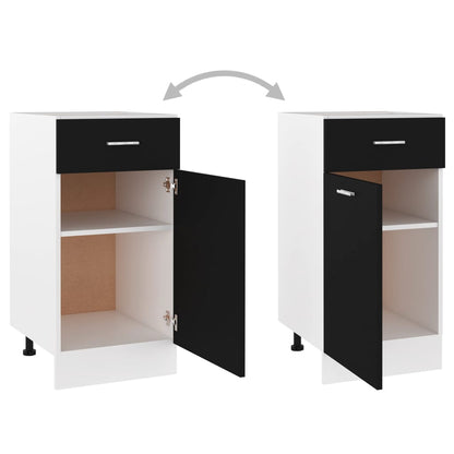 Drawer Bottom Cabinet | Black | Engineered Wood | Medium