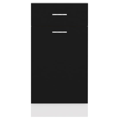 Drawer Bottom Cabinet | Black | Engineered Wood | Medium