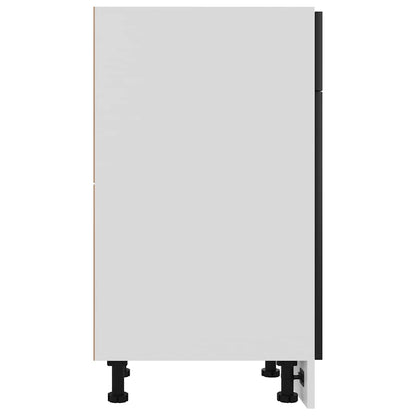 801213 vidaXL Drawer Bottom Cabinet "Lyon" Black 40x46x81,5 cm Engineered Wood
