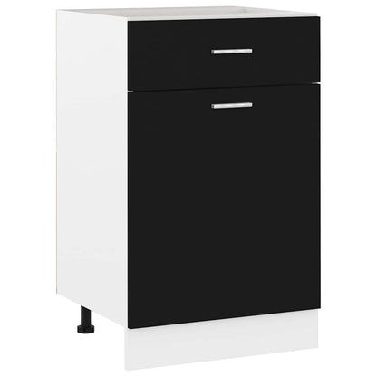 801221 vidaXL Drawer Bottom Cabinet "Lyon" Black 50x46x81,5 cm Engineered Wood