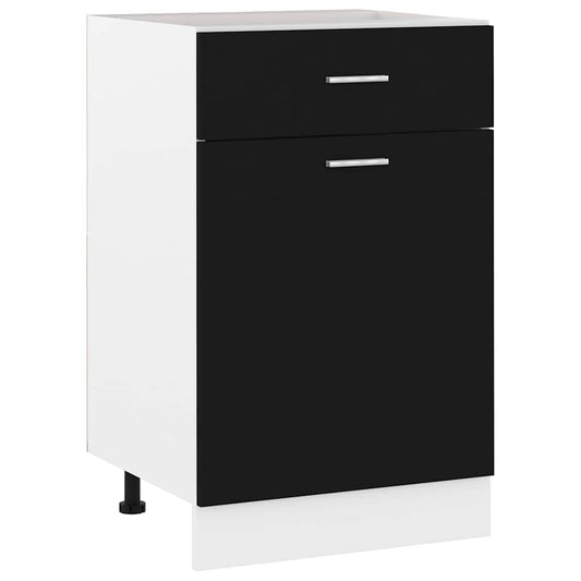 801221 vidaXL Drawer Bottom Cabinet "Lyon" Black 50x46x81,5 cm Engineered Wood