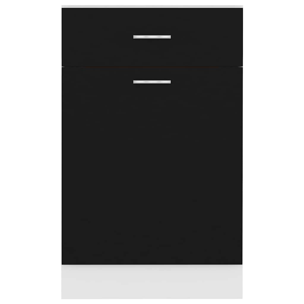 Drawer Bottom Cabinet Lyon Black 50x46x81.5 cm Engineered Wood